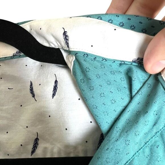 Level Ten Men’s XL Button-Up Shirt Teal Blue Geometric Print 100% Cotton Casual - Picture 10 of 13